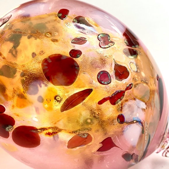 PINK GOLD SPECKLED EGG_HAND BLOWN GLASS ORNAMENT - Picture 13 of 16